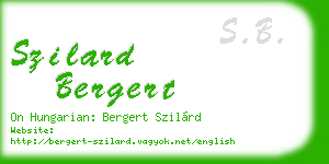 szilard bergert business card